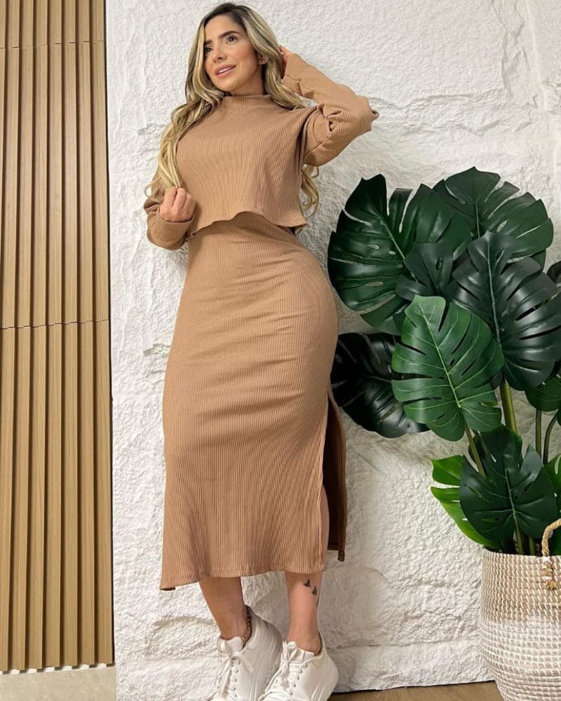 CONJUNTO ELEGANCE - VESTIDO CON BUSO