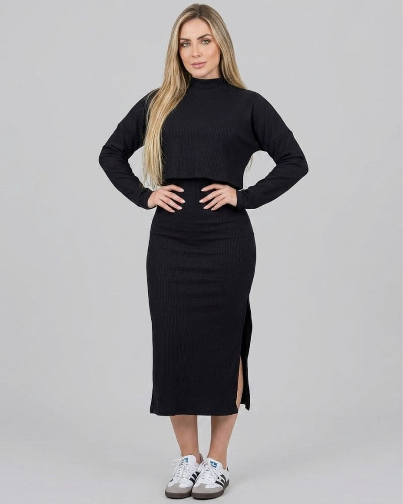 CONJUNTO ELEGANCE - VESTIDO CON BUSO