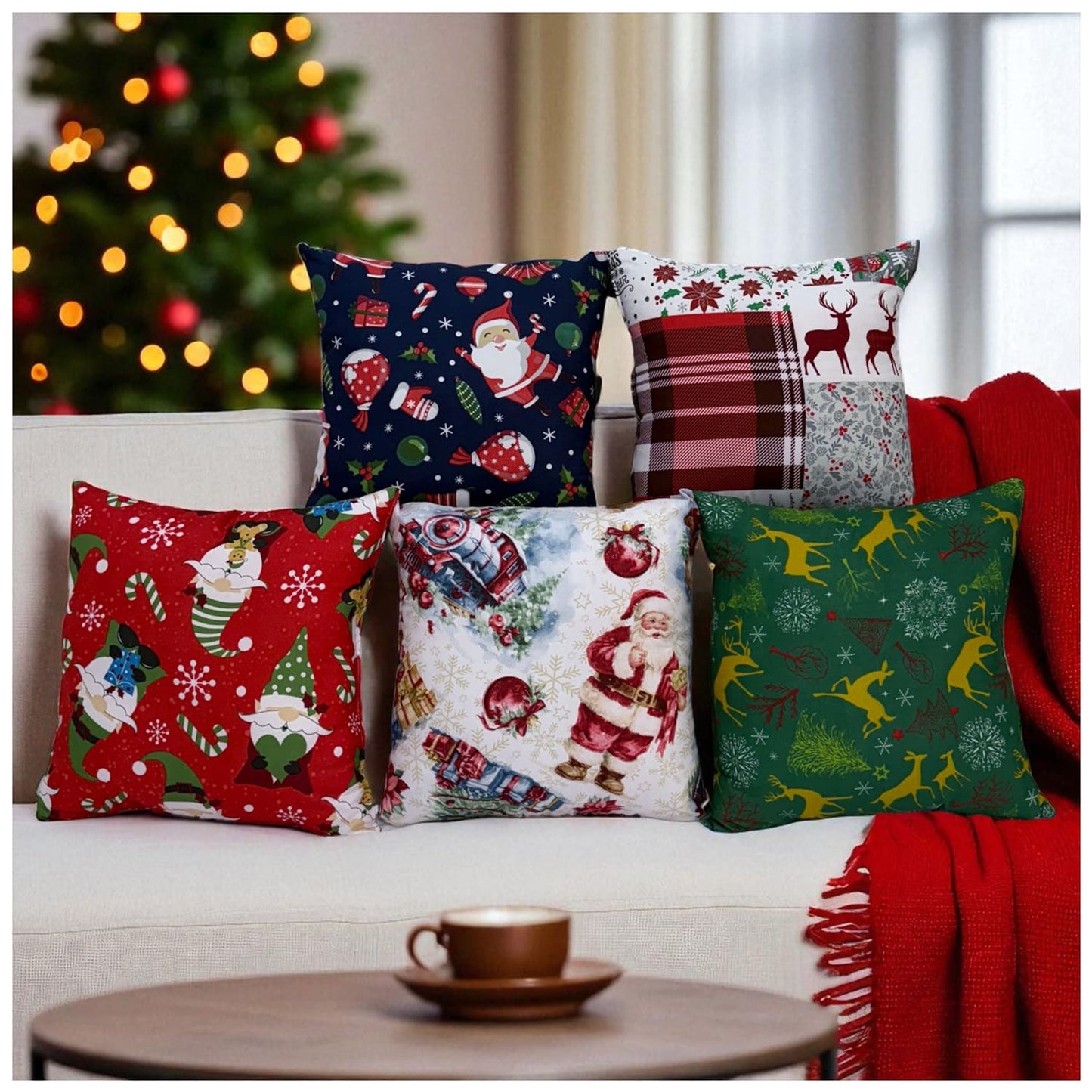 Cojines navideños x 5